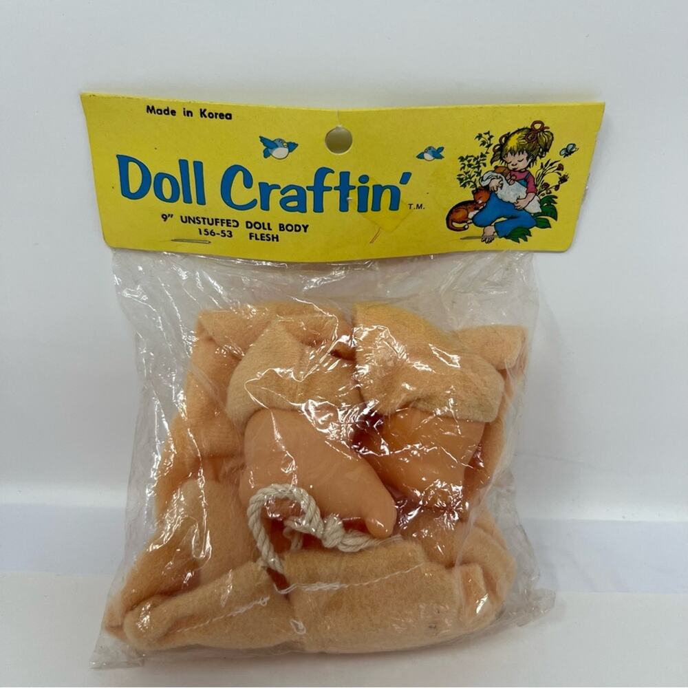 Vintage Mangelsen's 9" Unstuffed Doll Body Flesh Doll Parts Craft Supplies
